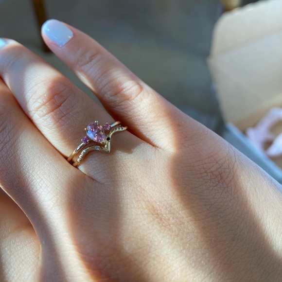 Sofia zakia - PINK SAPPHIRE AND TOURMALINE RING - SIZE 6 - 14k yellow gold - Picture 4 of 6